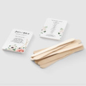 Elegant koraal roze bloemen bruiloft programma op  handwaaier (Niet-gemonteerd)