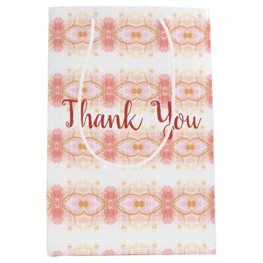 Elegant koraal roze patterned medium cadeauzakje (Voorkant)