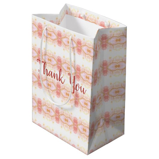 Elegant koraal roze patterned medium cadeauzakje (Achterkant Gekanteld)