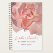 Elegant Koraal Roze Roos Bloemen Trouwpaar Planner (Voorkant)