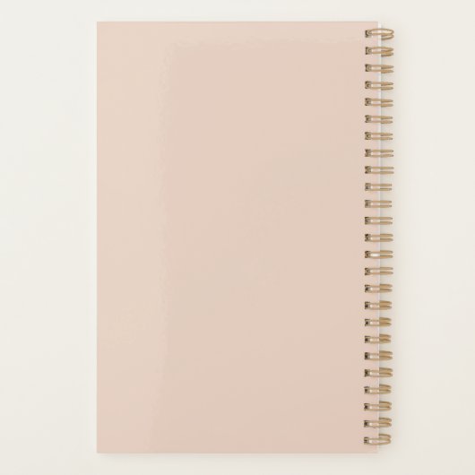 Elegant Koraal Roze Roos Bloemen Trouwpaar Planner (Achterkant)