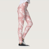 Elegant koraal wit  elegant floraal leggings (Rechts)