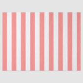 Elegant koraal wit gestreept patroon tissuepapier (Voorkant)