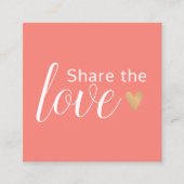 Elegant koraal wit goud hart schoonheid salon aanbevelingskaartje (Voorkant)