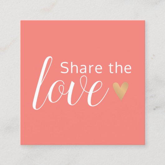 Elegant koraal wit goud hart schoonheid salon aanbevelingskaartje (Voorkant)