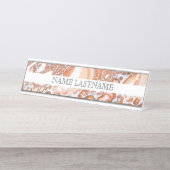 Elegant koraal wit marmer professional bureau naambordje (Voorkant)