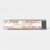 Elegant koraal wit marmer professional bureau naambordje (Voorkant)