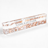 Elegant koraal wit marmer professional naambordje