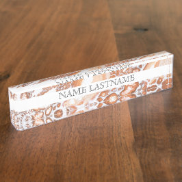 Elegant koraal wit marmer professional naambordje