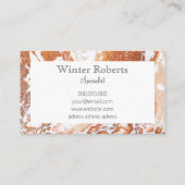 Elegant koraal wit marmer professional visitekaartje (Achterkant)