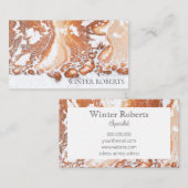 Elegant koraal wit marmer professional visitekaartje (Voorkant / Achterkant)