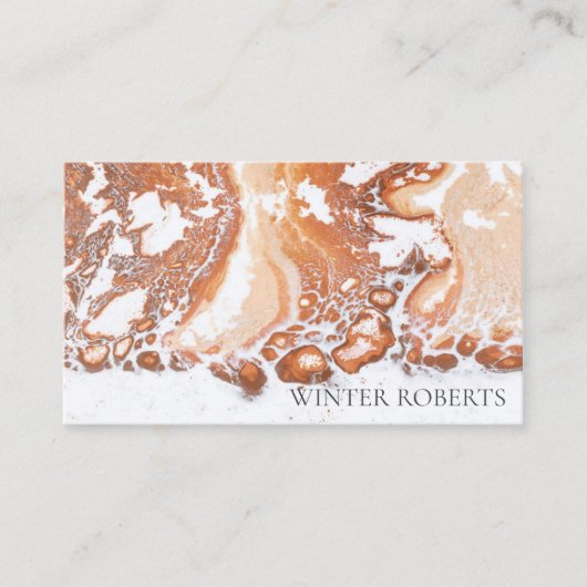 Elegant koraal wit marmer professional visitekaartje (Voorkant)