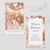 Elegant koraal wit marmer professional visitekaartje (Voorkant / Achterkant)