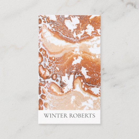 Elegant koraal wit marmer professional visitekaartje (Voorkant)