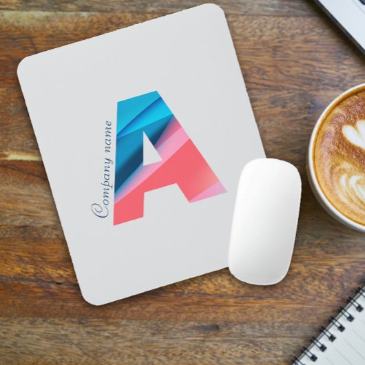 Elegant koraalblauw monogram met letter A Muismat