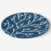 Elegant koraalpatroon - oceaan thema - Blauwgroen Papieren Bordje (Gekanteld)