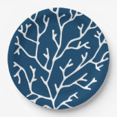 Elegant koraalpatroon - oceaan thema - Blauwgroen Papieren Bordje (Voorkant)