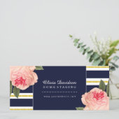 Elegant koraalponies met een scheepvaartcadeaubon (Staand voorkant)