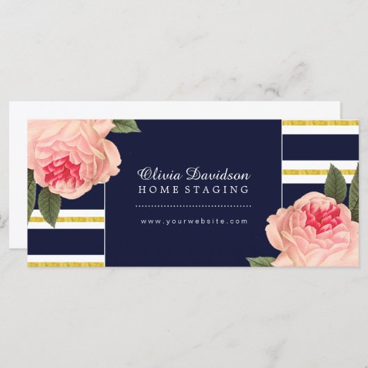 Elegant koraalponies met een scheepvaartcadeaubon (Voorkant / Achterkant)