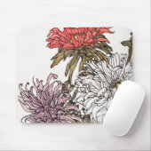 Elegant  koraalroze Floral Muismat (Met muis)