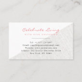 Elegant koraalschrift modern beige linnen colorblo visitekaartje (Achterkant)