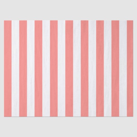 Elegant koraalwit gestreept patroon tissuepapier (Voorkant)