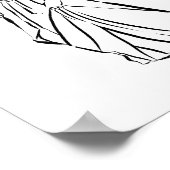 Elegant Koreaans Hanbok Woman Ink Poster (Hoek)