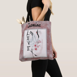 Elegant Korean Crane - Valentijns's Love Tote Bag
