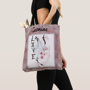 Elegant Korean Crane - Valentijns's Love Tote Bag