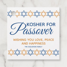 Elegant Kosher voor Passover Star van David Person Bedankjes Labels