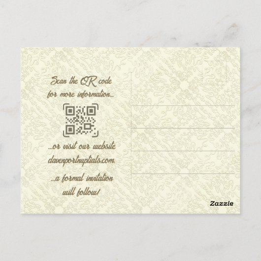 Elegant krabbelpatroon briefkaart (Achterkant)