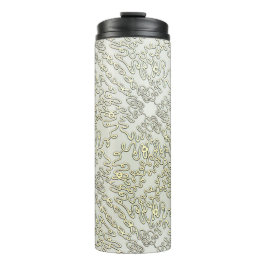 Elegant krabbelpatroon in goud en zilver thermosbeker
