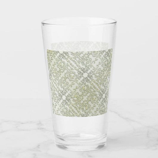 Elegant krabbelpatroon in goud & zilver glas (Voorkant)
