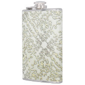 Elegant krabbelpatroon in goud & zilver heupfles (Links)