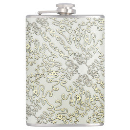 Elegant krabbelpatroon in goud & zilver heupfles