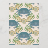 Elegant krabfeest| Waterverf Blue Crabs, Seashell Menu (Achterkant)