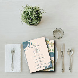 Elegant krabfeest| Waterverf Blue Crabs, Seashell Menu