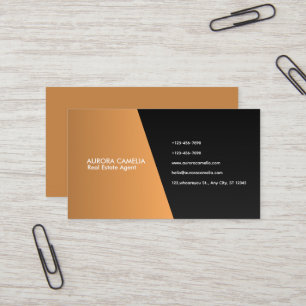Elegant Kraft Bruin & Zwart Gradient Visitekaartje