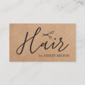 Elegant Kraft Dark Gray Scissors Hair Stylist Visitekaartje (Voorkant)