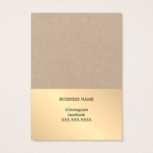 Elegant Kraft Golden Stripe Earring Kaart (Achterkant)