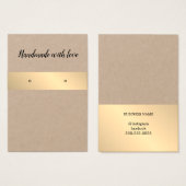 Elegant Kraft Golden Stripe Earring Kaart (Voorkant /achterkant)