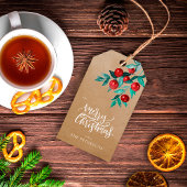 Elegant Kraft Merry kerrode kerstaries Cadeaulabel