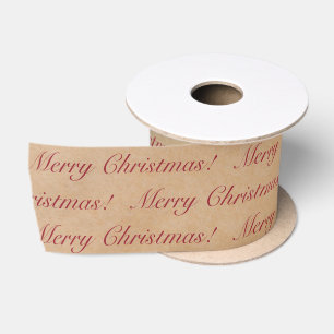 Elegant Kraft Paper Merry Kerstkalligraphy Sa Satijnen Lint