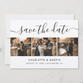 Elegant Kraft Paper Photo Collage Save The Date (Voorkant)