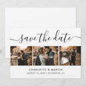 Elegant Kraft Paper Photo Collage Save The Date (Voorkant / Achterkant)