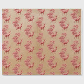 Elegant Kraft Paper Red Deer in Forest Cadeaupapier (Vlak)