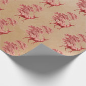 Elegant Kraft Paper Red Deer in Forest Cadeaupapier (Hoek)