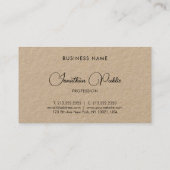 Elegant Kraft Paper Typografie Sjabloon Visitekaartje (Achterkant)