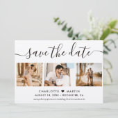 Elegant Kraft Paper Wedding 4 Foto Save The Date (Staand voorkant)