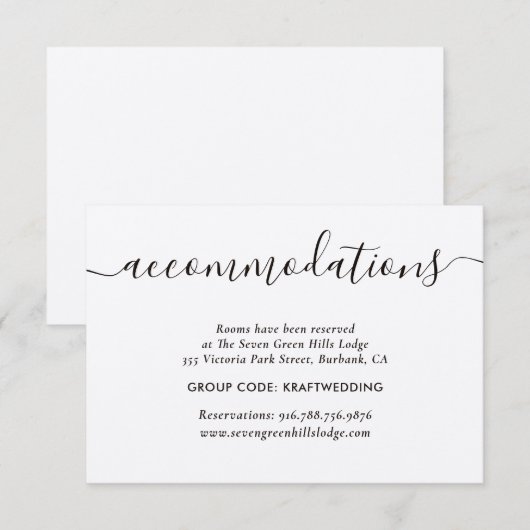 Elegant Kraft Paper Wedding Accommodatie Kaarten (Voorkant / Achterkant)